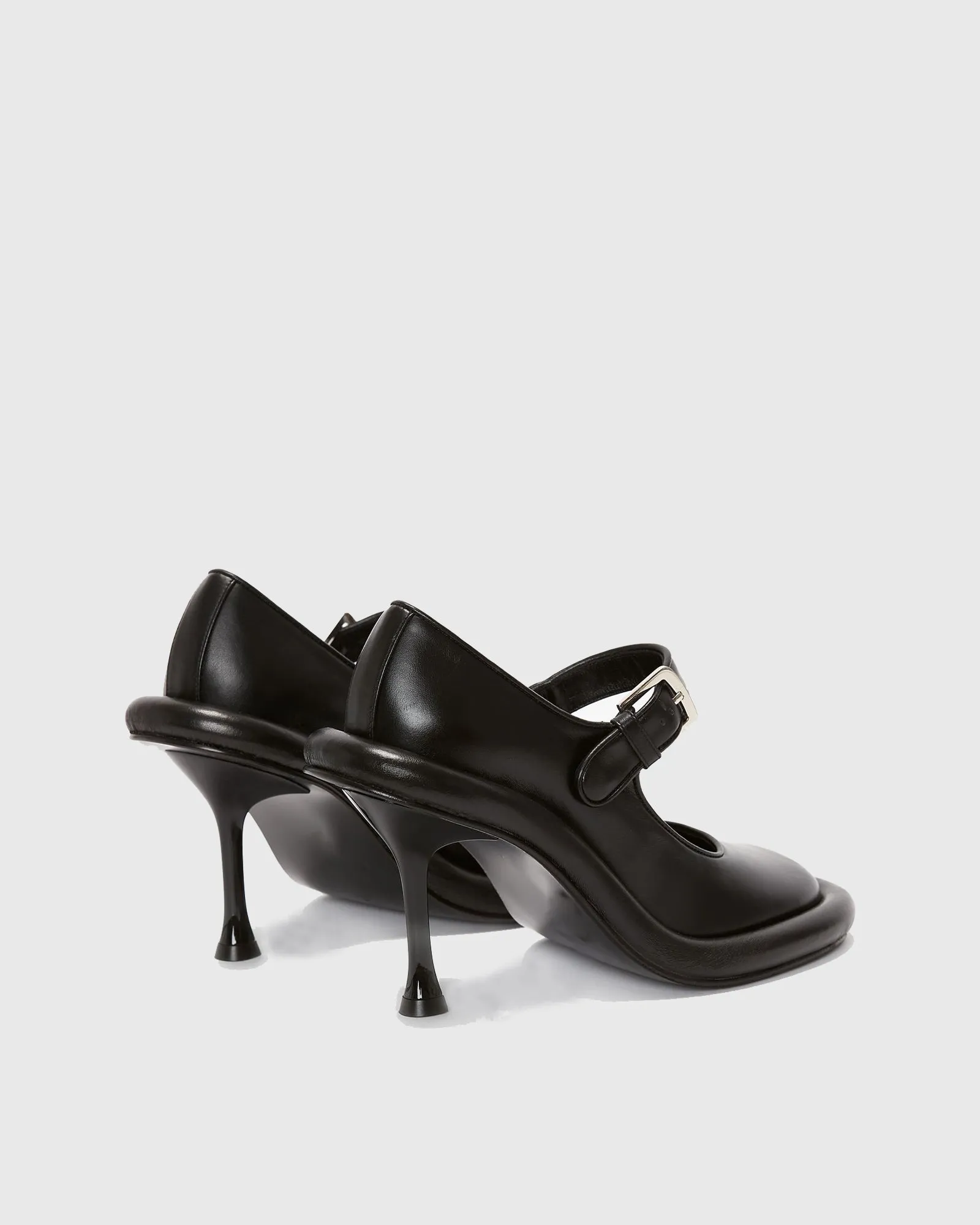 Berta Buckle Leather Pumps In Black