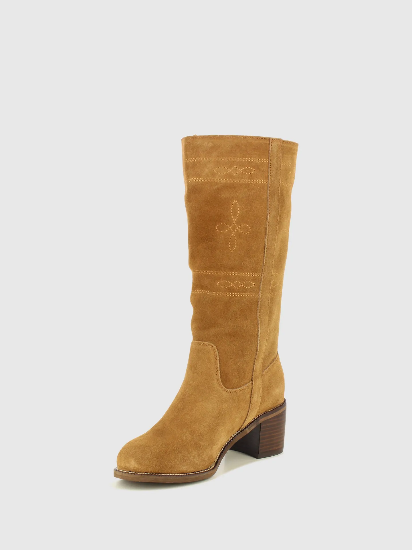 Camel Round Toe Boots