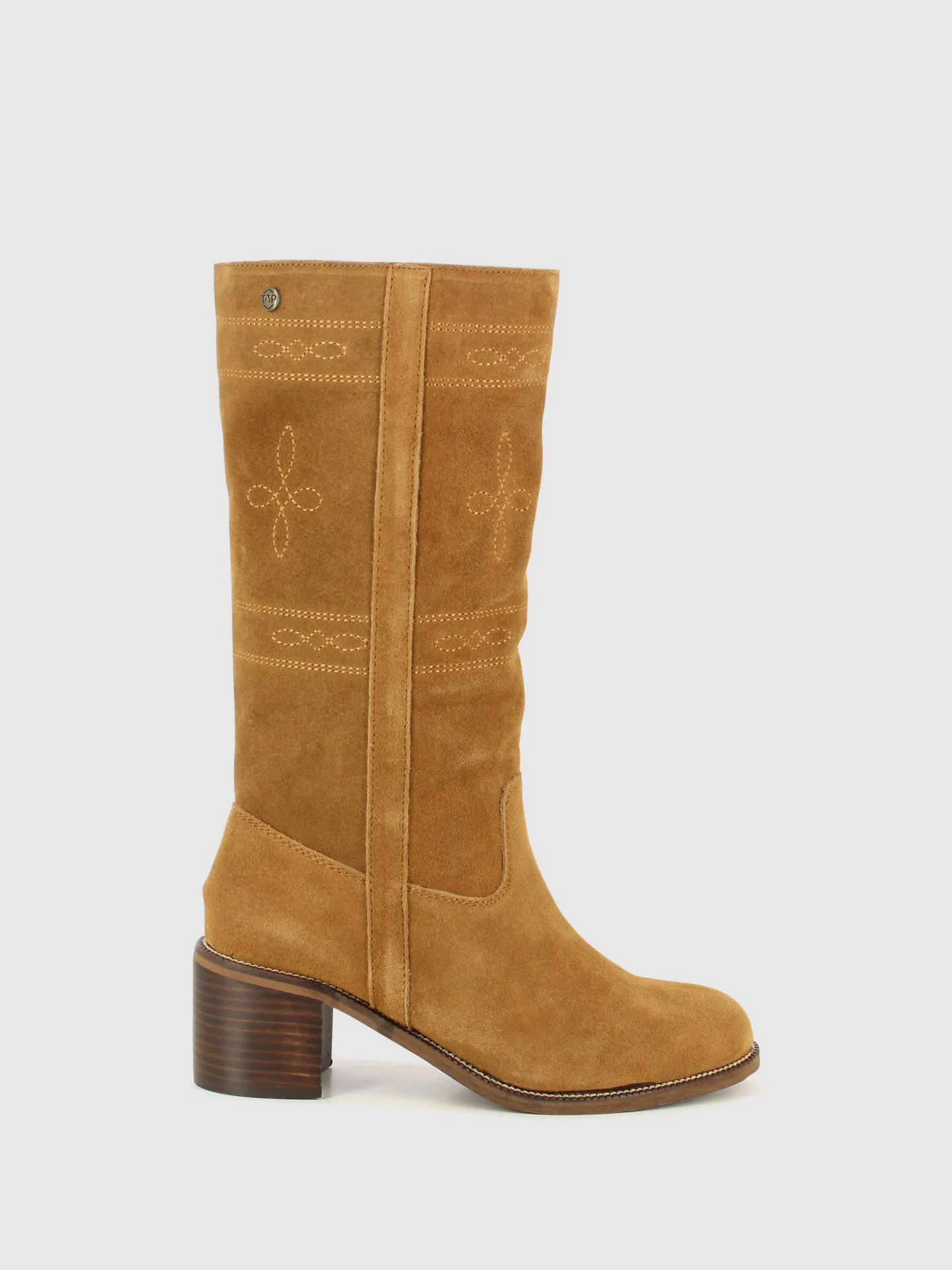 Camel Round Toe Boots