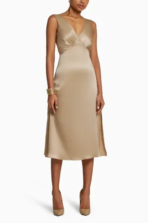 Champagne Silk Slip Dress