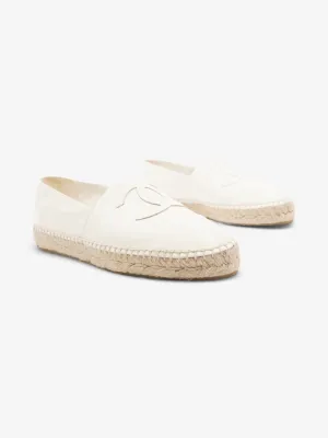 Chanel CC Cap Toe Espadrilles White Leather EU 41 UK 8