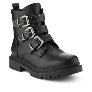 Chunky Buckle-Up Ankle Boots - BELWBINS40184 / 326 367