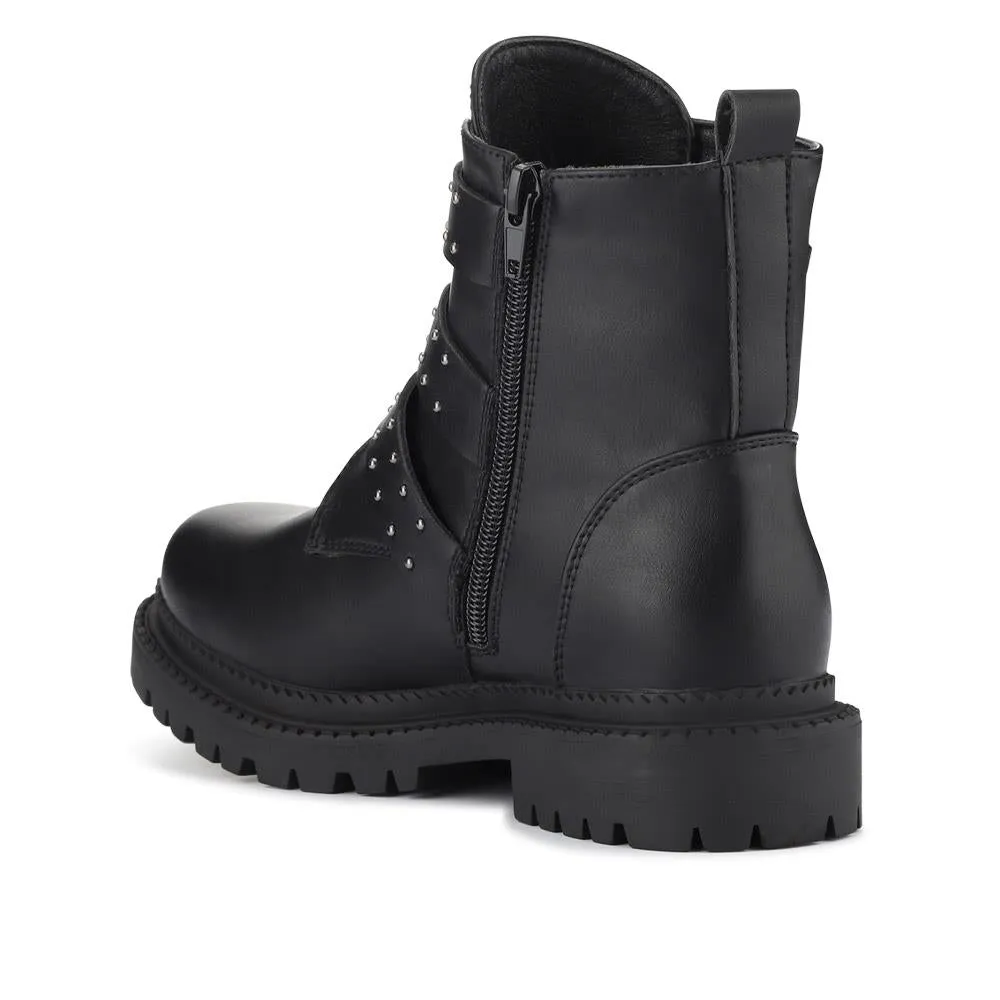 Chunky Buckle-Up Ankle Boots - BELWBINS40184 / 326 367