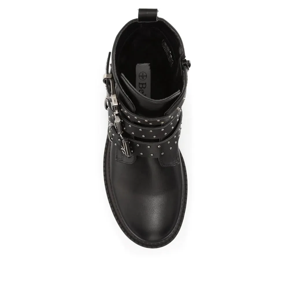 Chunky Buckle-Up Ankle Boots - BELWBINS40184 / 326 367