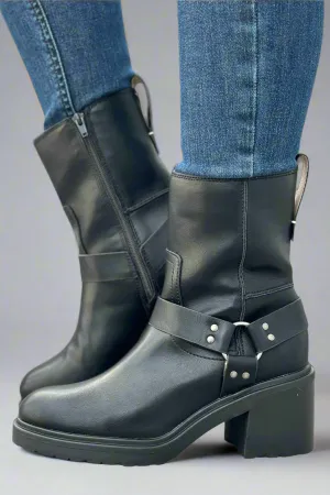 Clyde Moto Ankle Boots - Black