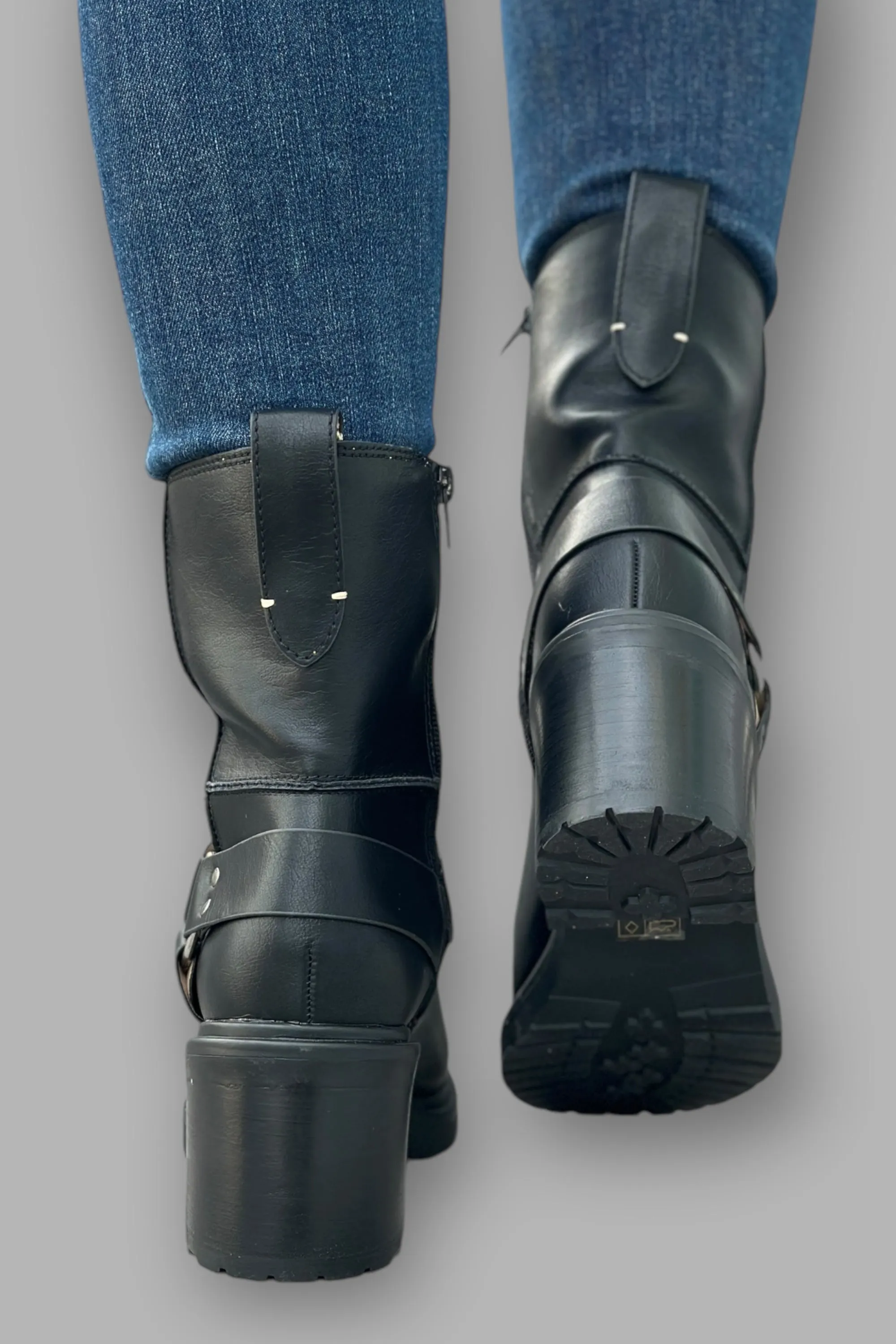 Clyde Moto Ankle Boots - Black