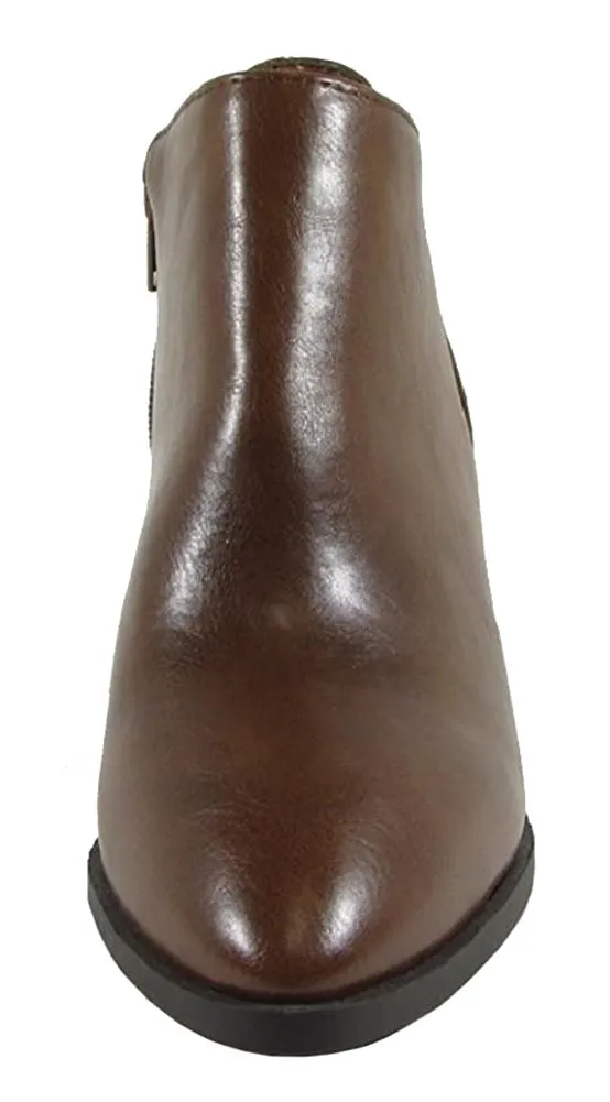 Delicious Women's Closed Almond Toe Chunky Stacked Block Heel Shootie Boot