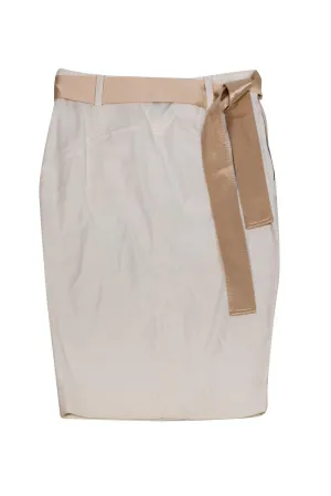 Diane von Furstenberg - White Belted Pencil Skirt Sz S