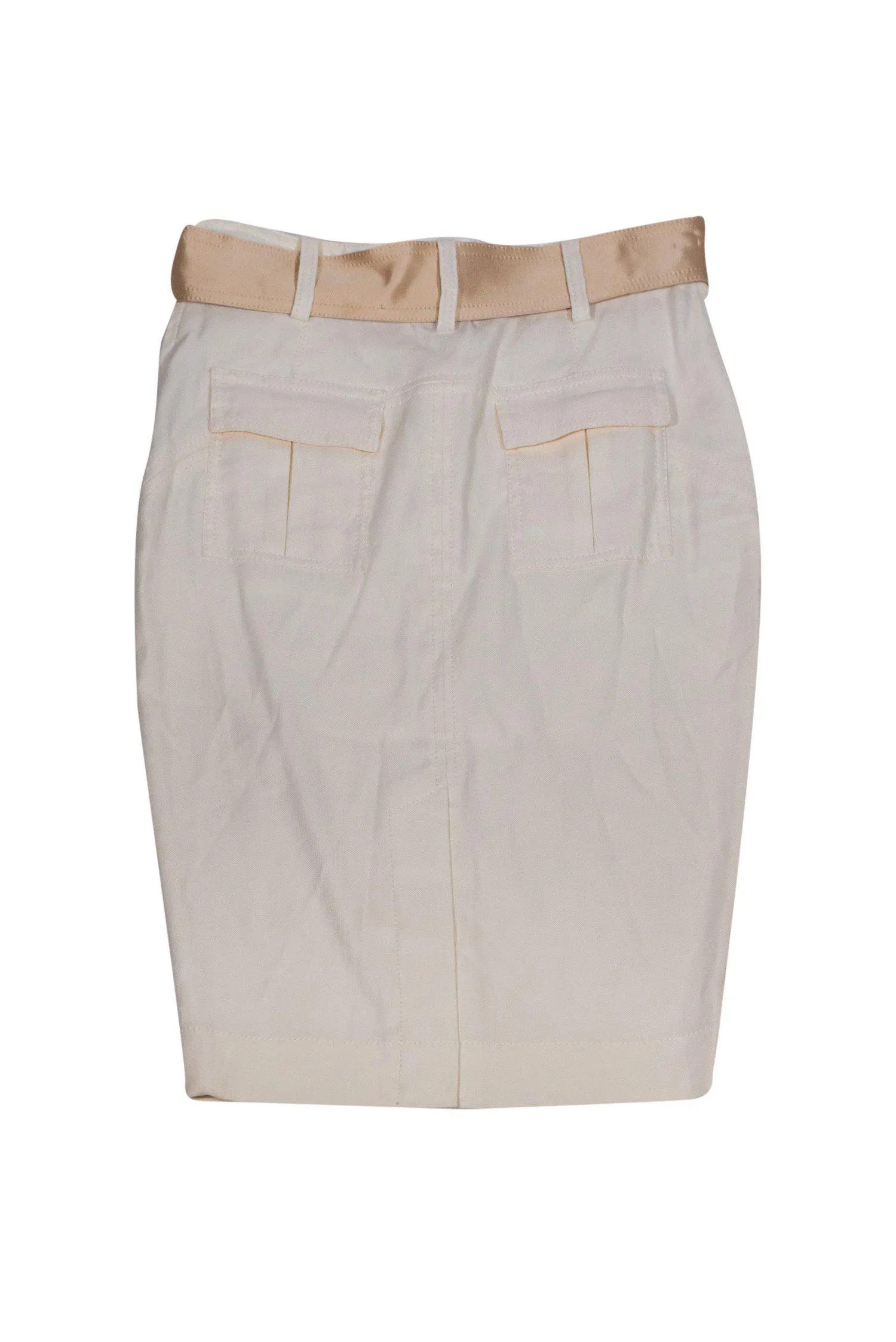 Diane von Furstenberg - White Belted Pencil Skirt Sz S