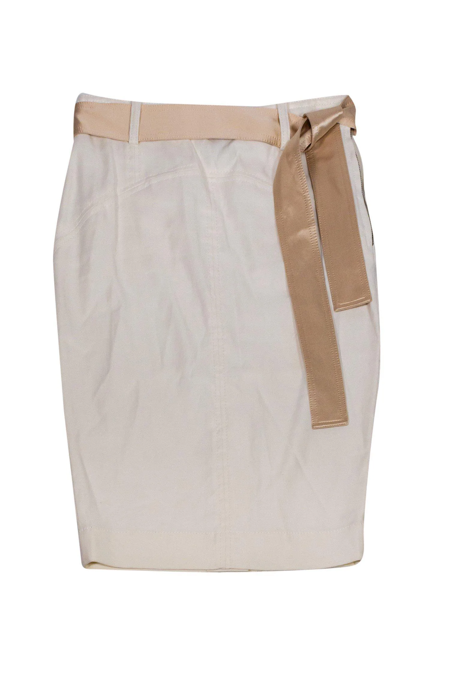 Diane von Furstenberg - White Belted Pencil Skirt Sz S