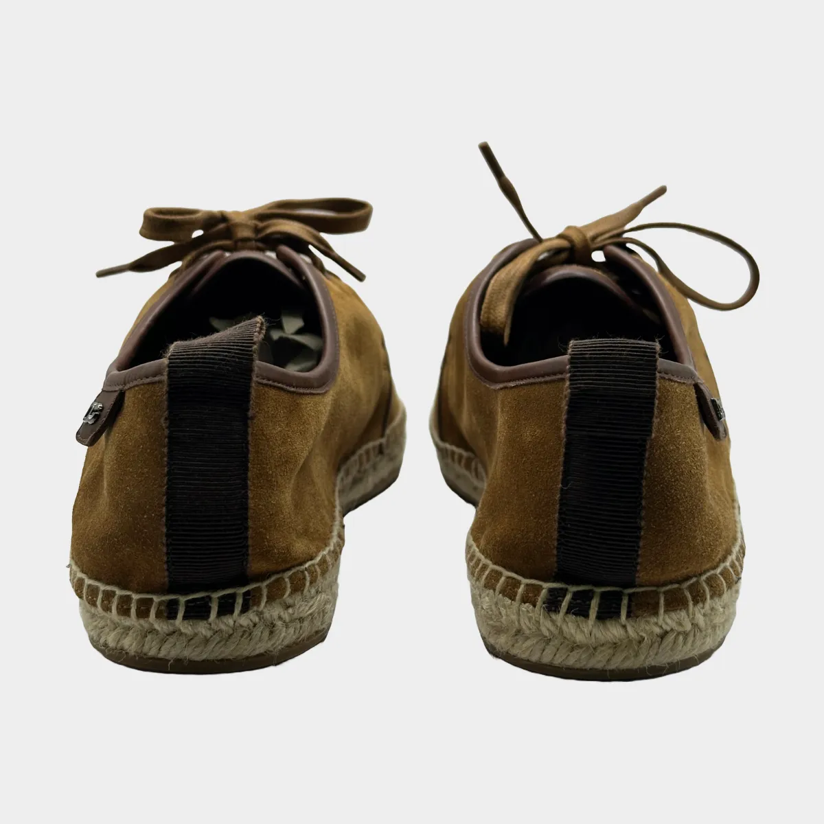 Dolce&Gabbana men's beige suede and raffia lace-up espadrilles