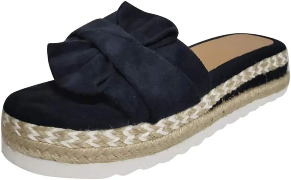 Eduavar Shoes for Women Sandals Dressy, Women Sandals Dressy Bow Tie Sandals Slip On Espadrille Platform Sandals