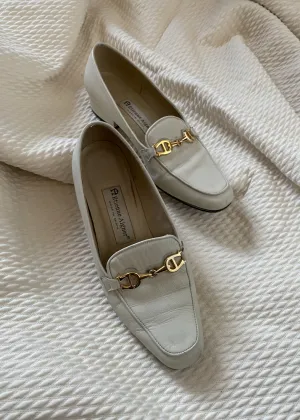 Elizabeth's Cream Horse Bit Loafers