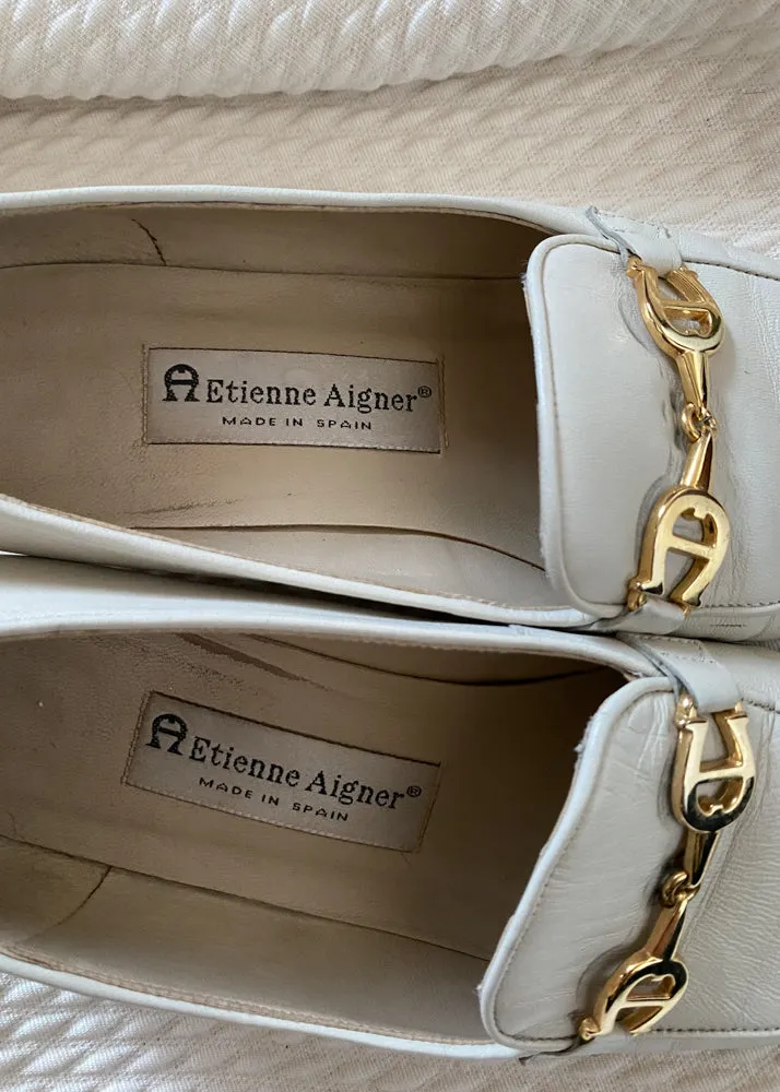 Elizabeth's Cream Horse Bit Loafers