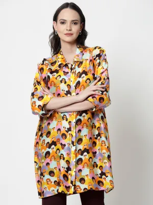 Face Print Long Shirt