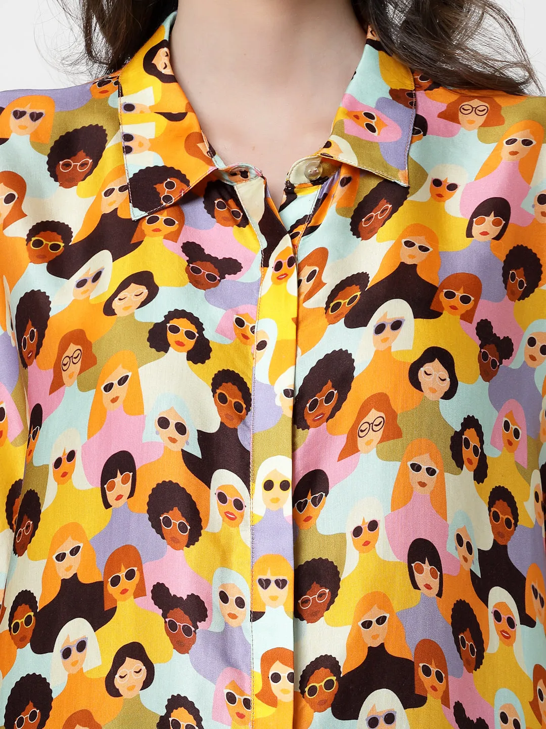 Face Print Long Shirt