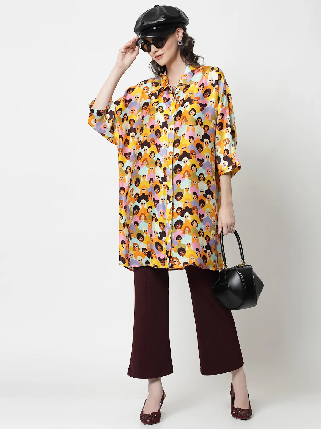 Face Print Long Shirt