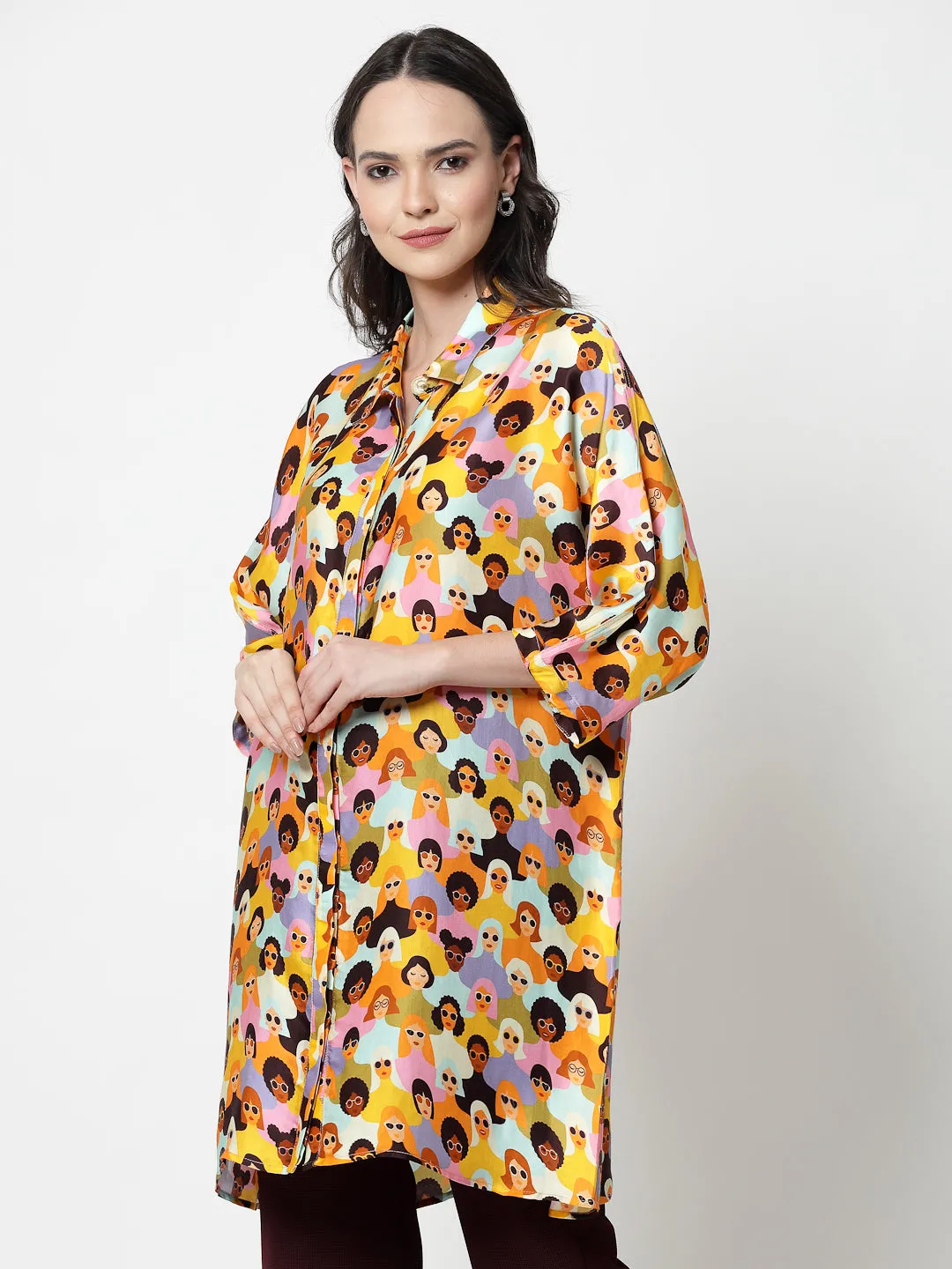 Face Print Long Shirt