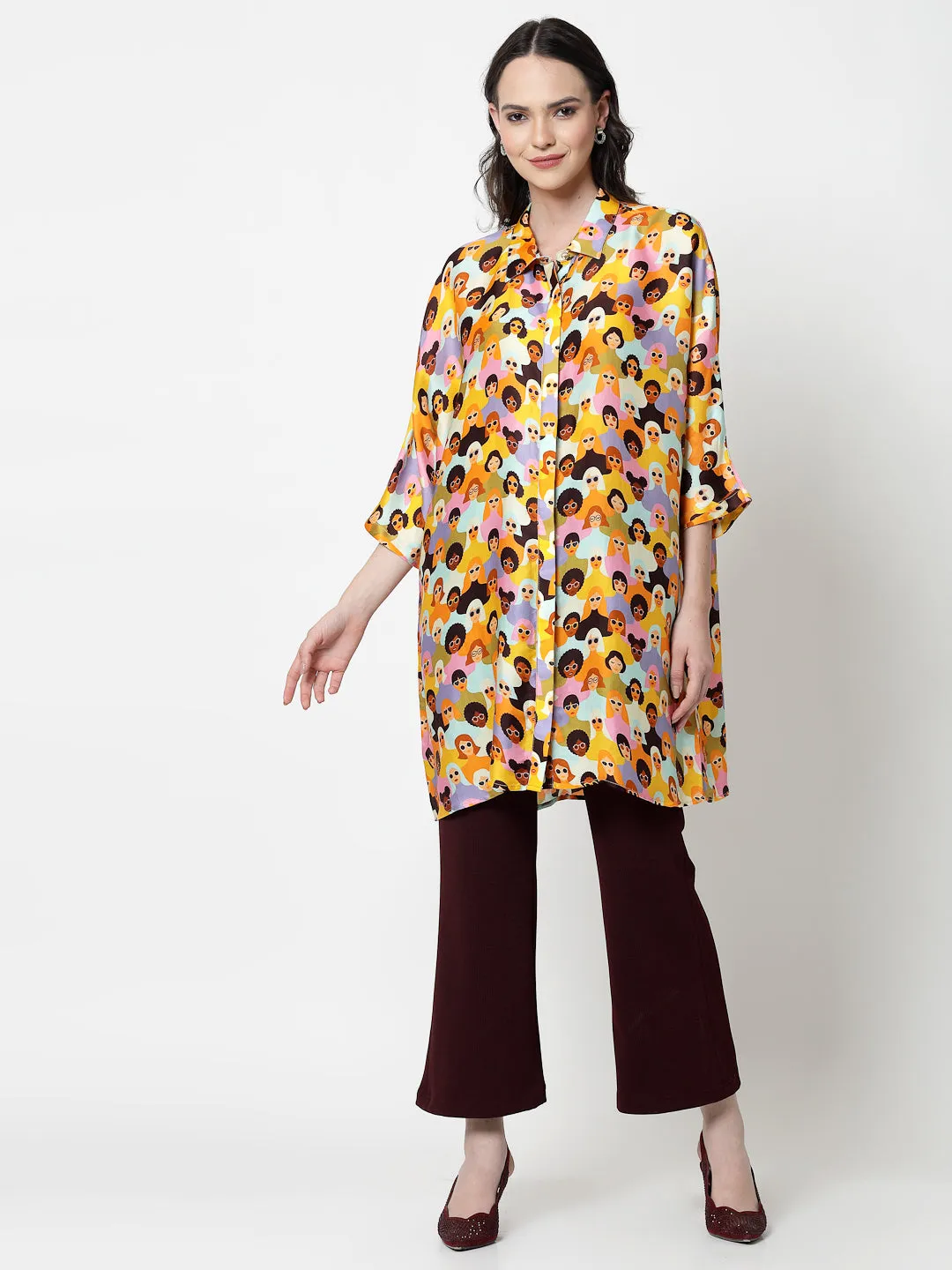 Face Print Long Shirt