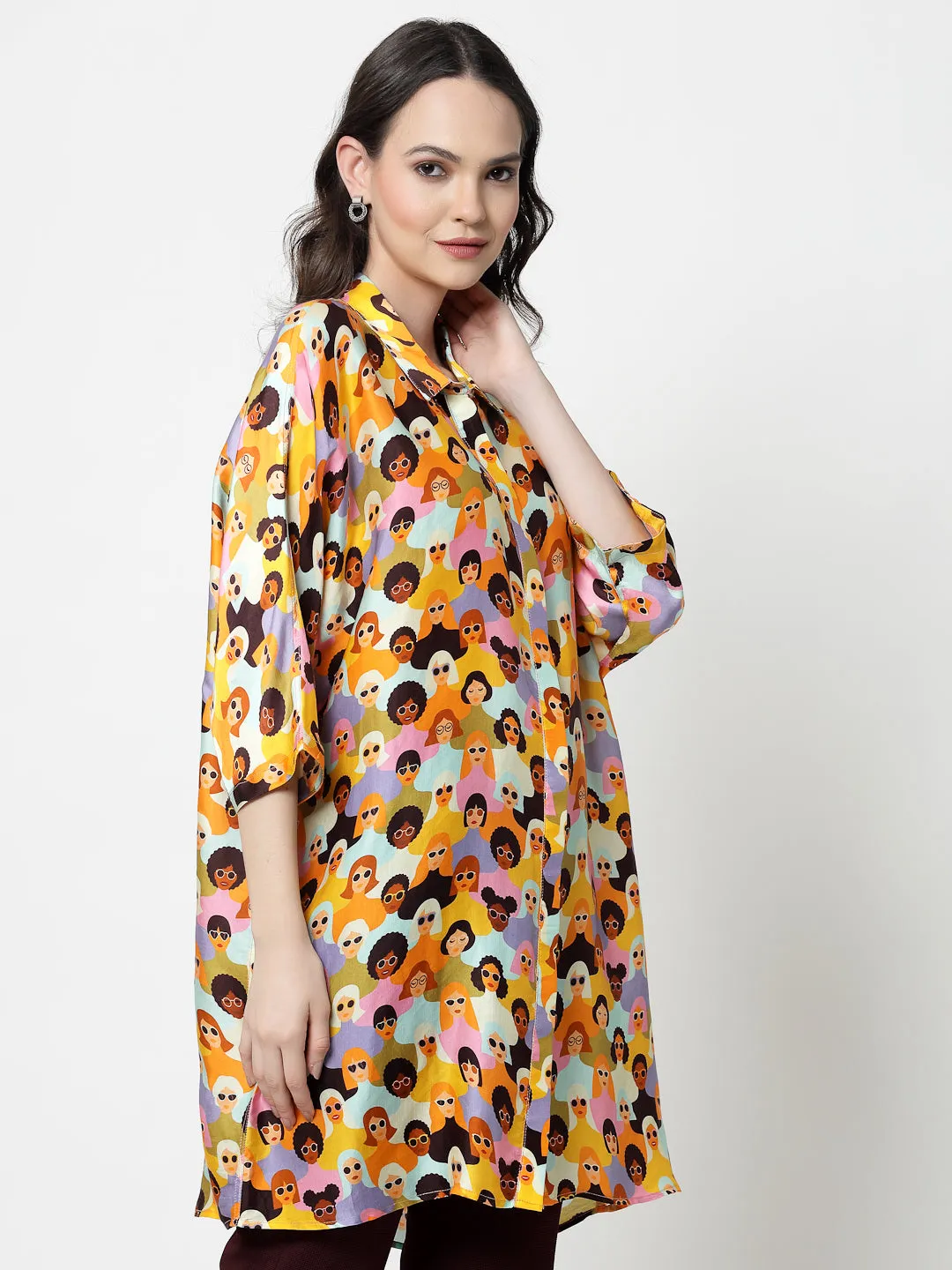 Face Print Long Shirt