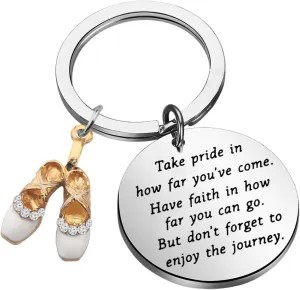 FUSTMW Dance Keychain - Dancer Gifts for Dance Team Inspiration & Lovers