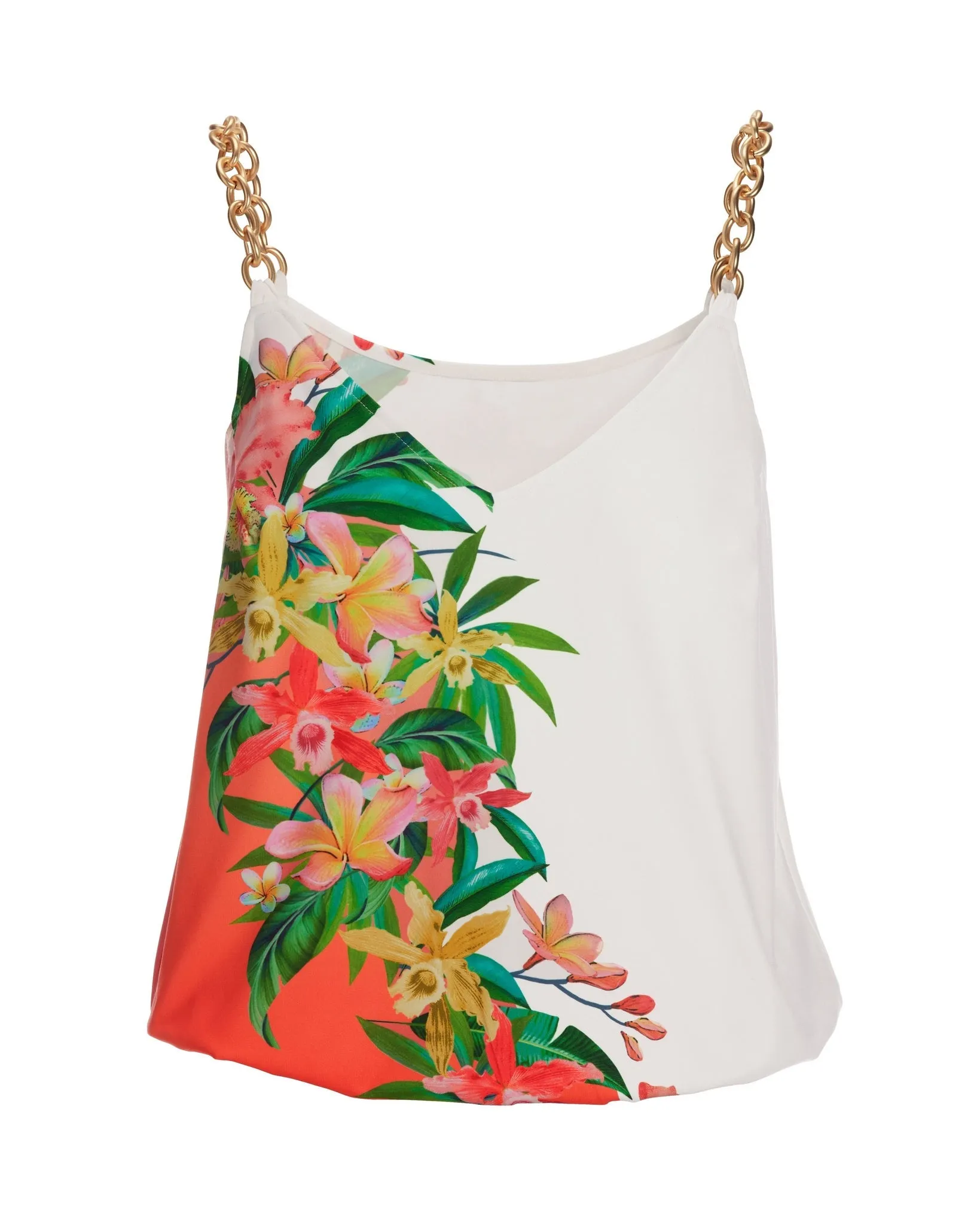 Getaway Floral Chain Strap Blouson Coral/Green