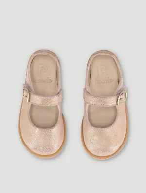 Girls Metallic Leather Pump