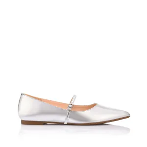 Iguana Mary Jane Flats - Silver Mirror