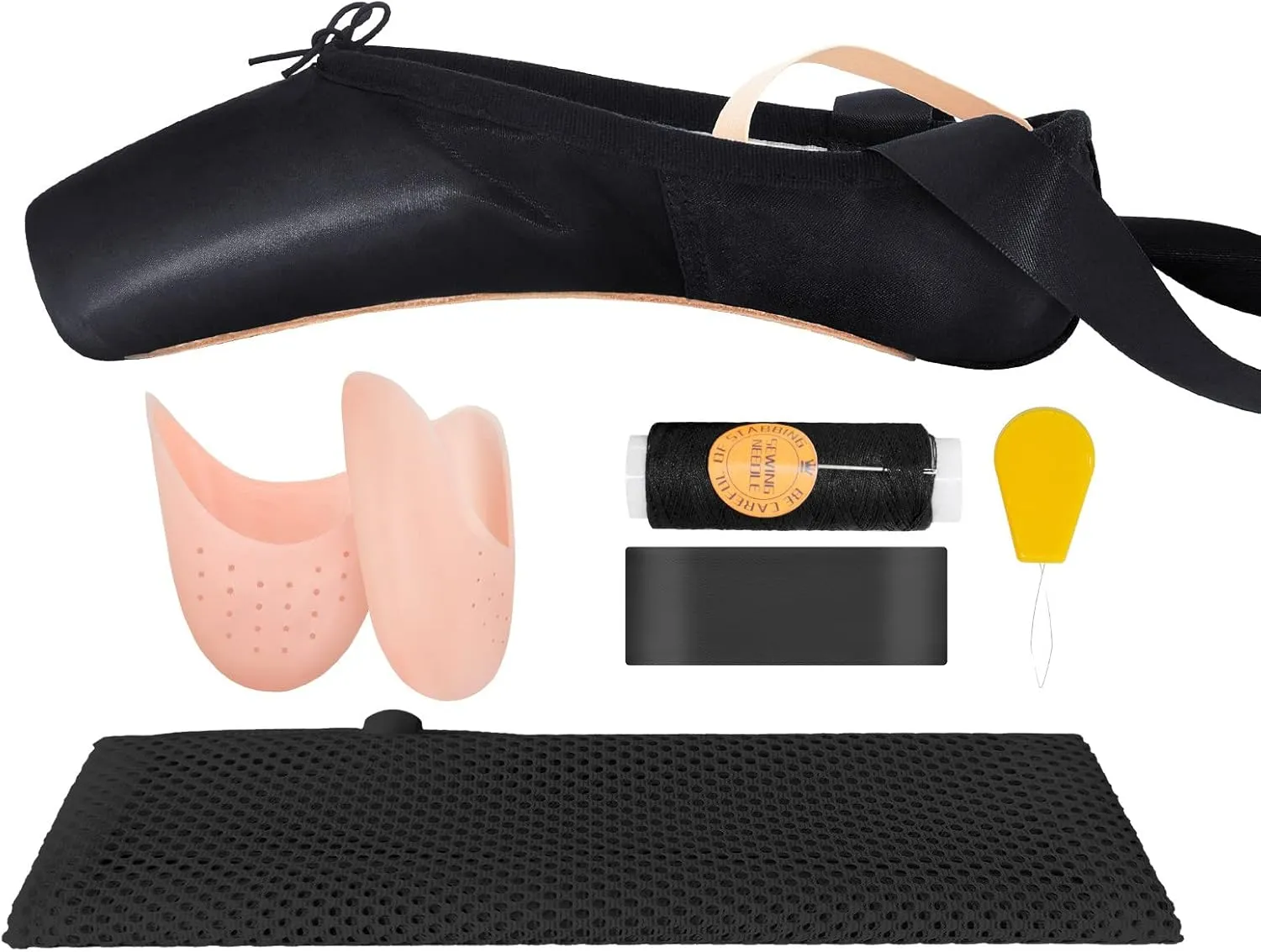 IJONDA Adult Ballet Pointe Shoes for Girls and Women with Toe Pads and Mesh Bag