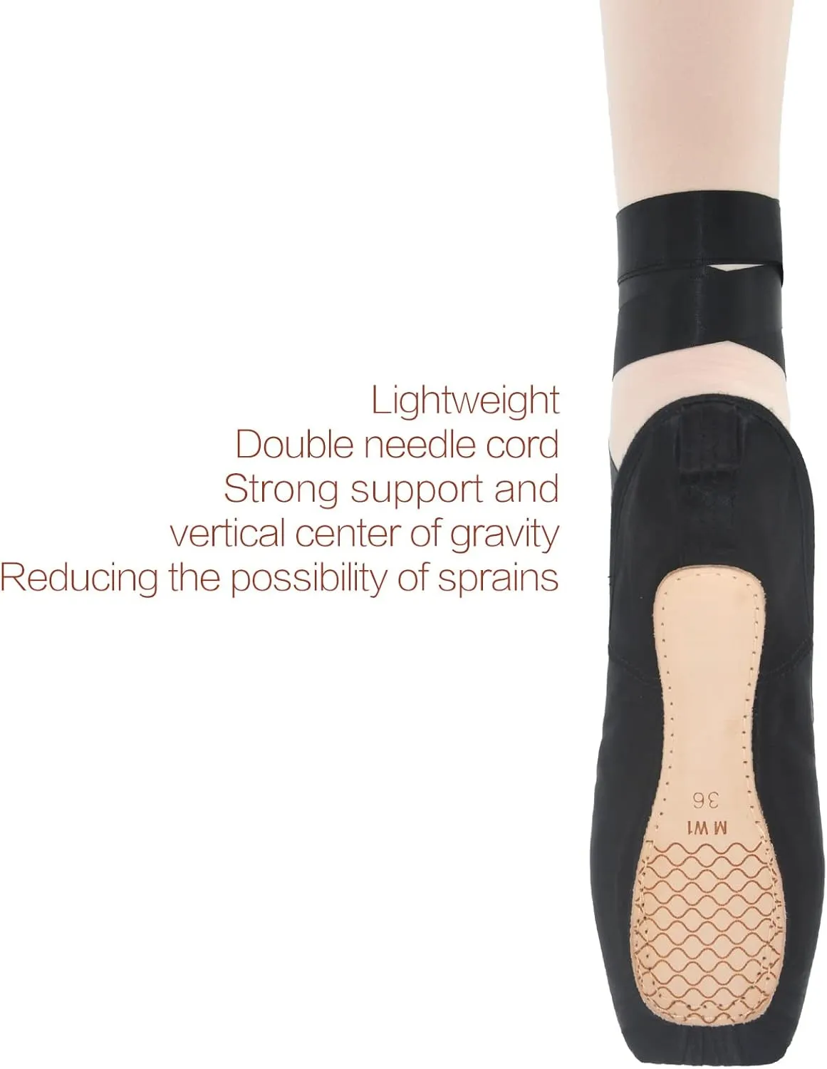 IJONDA Adult Ballet Pointe Shoes for Girls and Women with Toe Pads and Mesh Bag