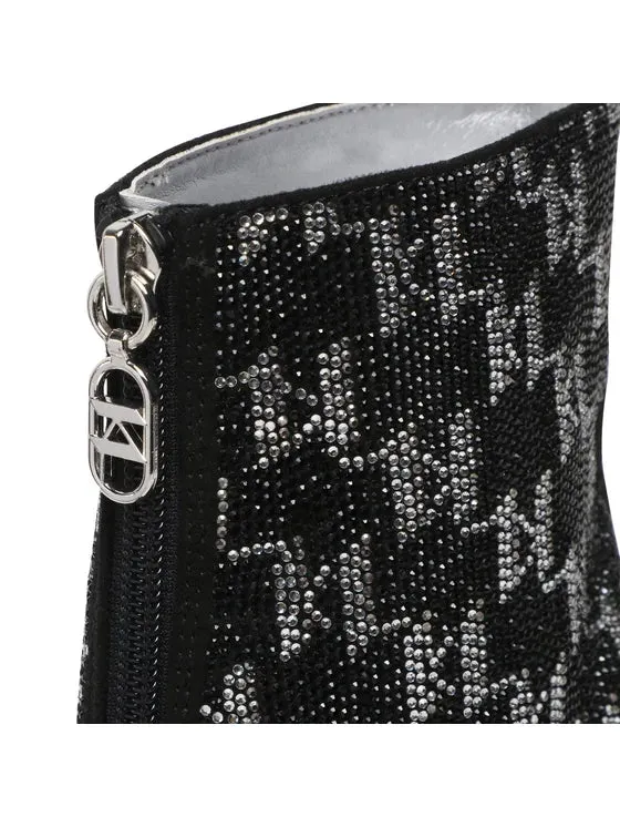 KARL LAGERFELD  PANDORA HI LEG KNIT BOOT IN BLACK
