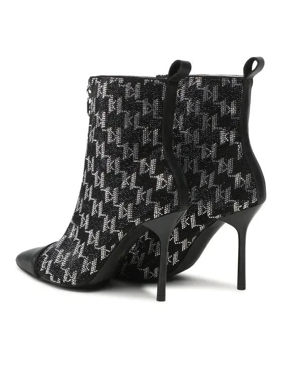 KARL LAGERFELD  PANDORA HI LEG KNIT BOOT IN BLACK