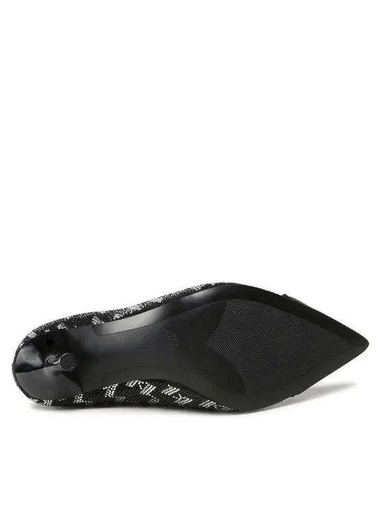 KARL LAGERFELD  PANDORA HI LEG KNIT BOOT IN BLACK
