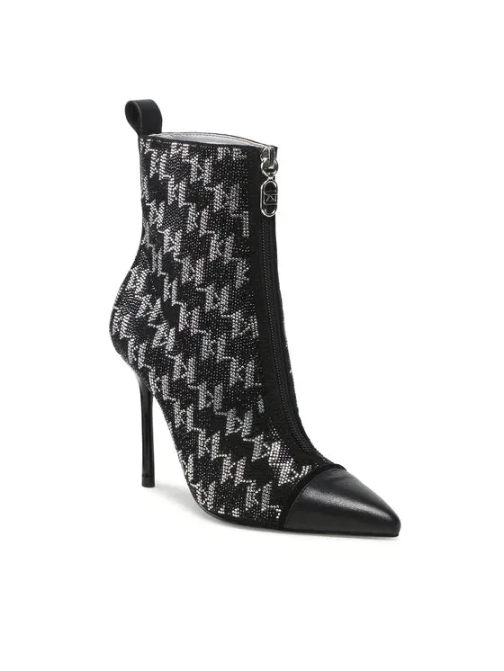 KARL LAGERFELD  PANDORA HI LEG KNIT BOOT IN BLACK