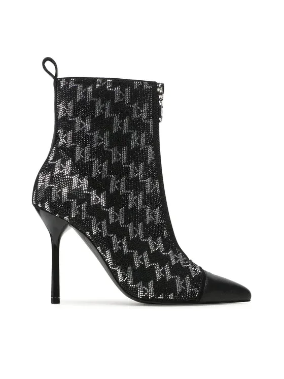 KARL LAGERFELD  PANDORA HI LEG KNIT BOOT IN BLACK