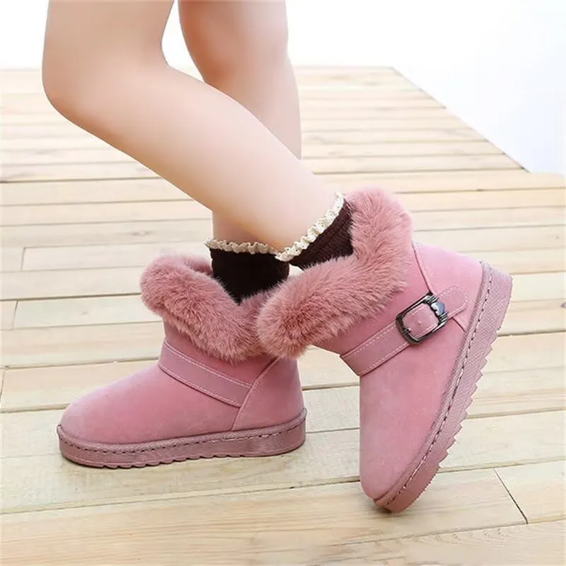 Kids Girl Non Slip Warm Velvet Winter Boots for Outdoor Snow Walking School Sport Trekking