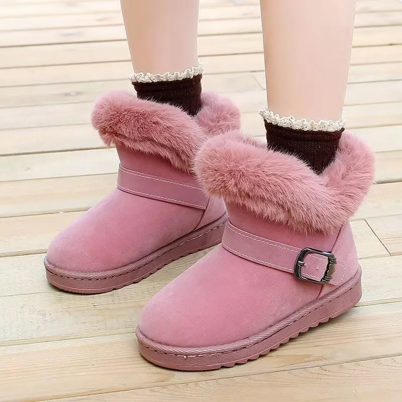 Kids Girl Non Slip Warm Velvet Winter Boots for Outdoor Snow Walking School Sport Trekking