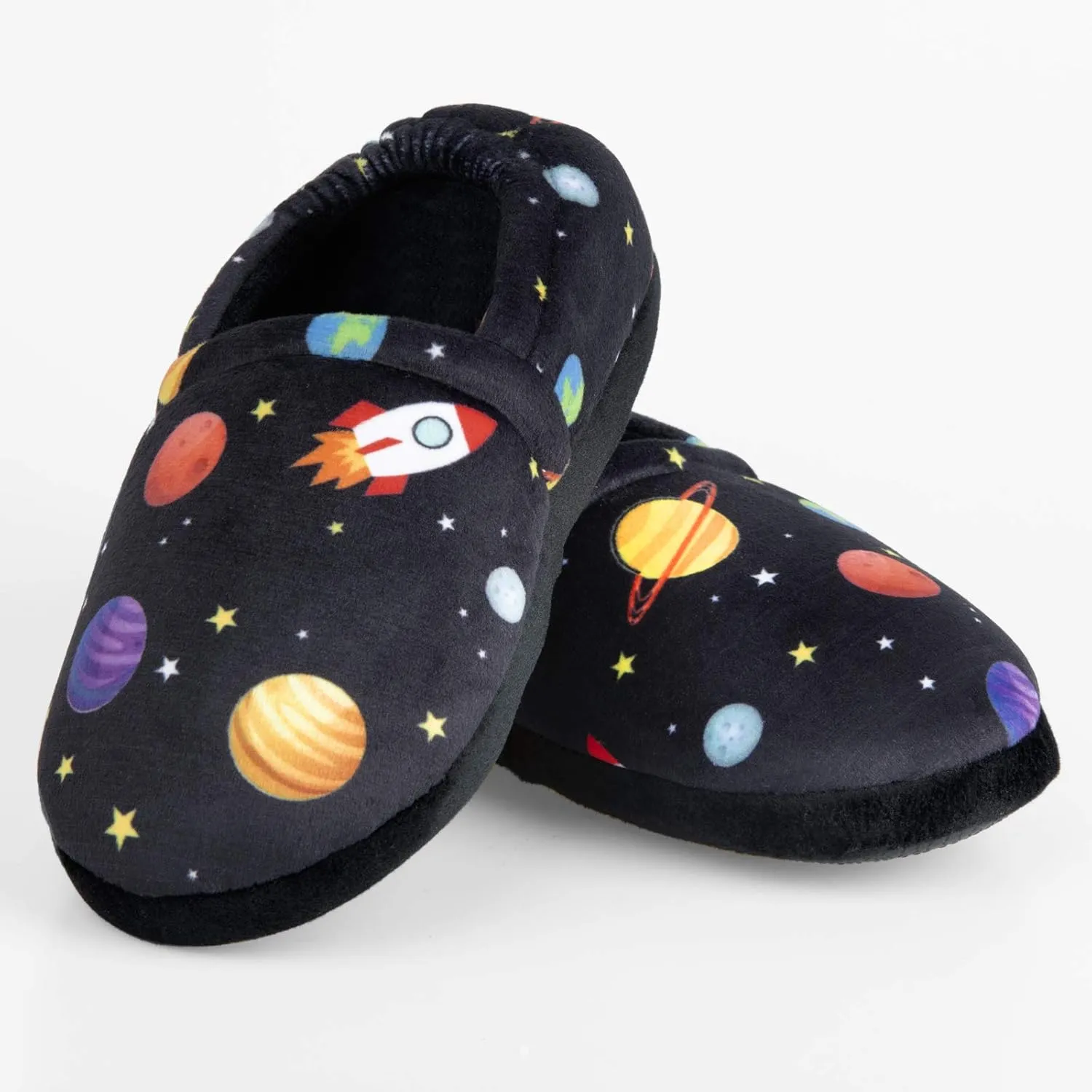Little Kids Big Boys House Slippers, Kids Fur Lined Warm Slip On Home Slippers Cute Winter Nonslip Indoor Dinosaur Slippers
