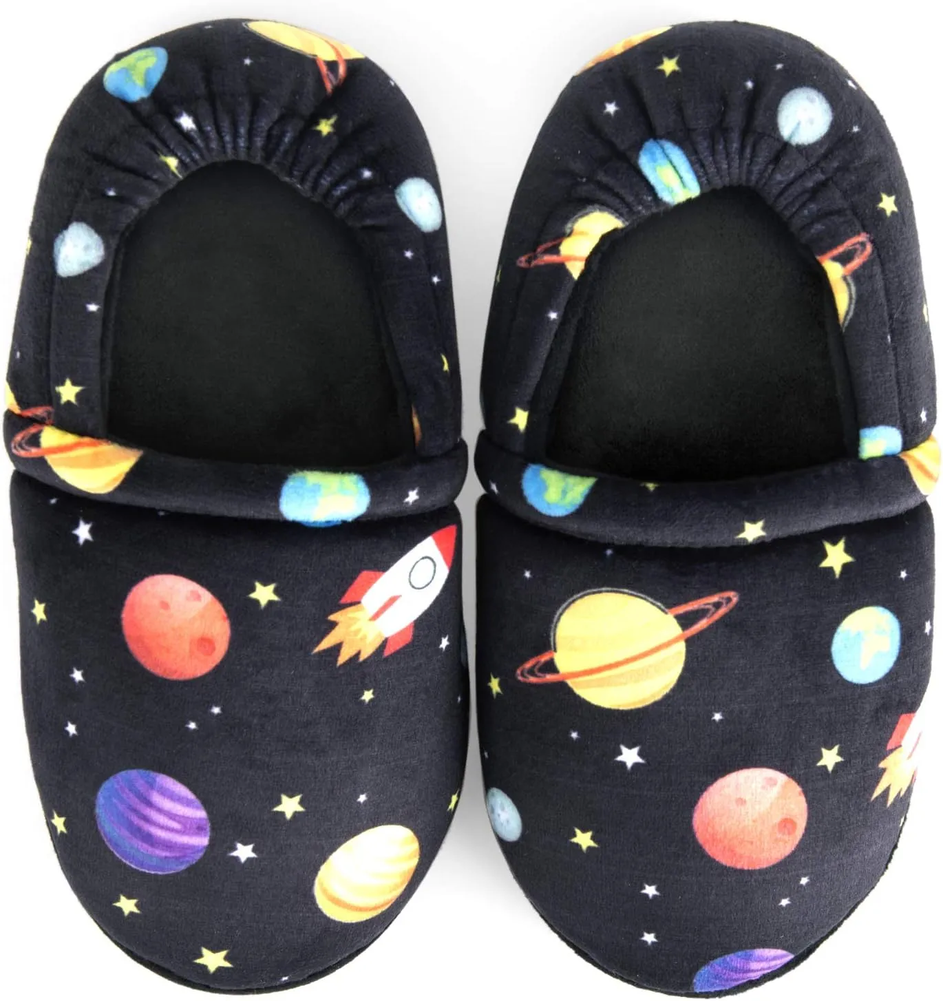 Little Kids Big Boys House Slippers, Kids Fur Lined Warm Slip On Home Slippers Cute Winter Nonslip Indoor Dinosaur Slippers