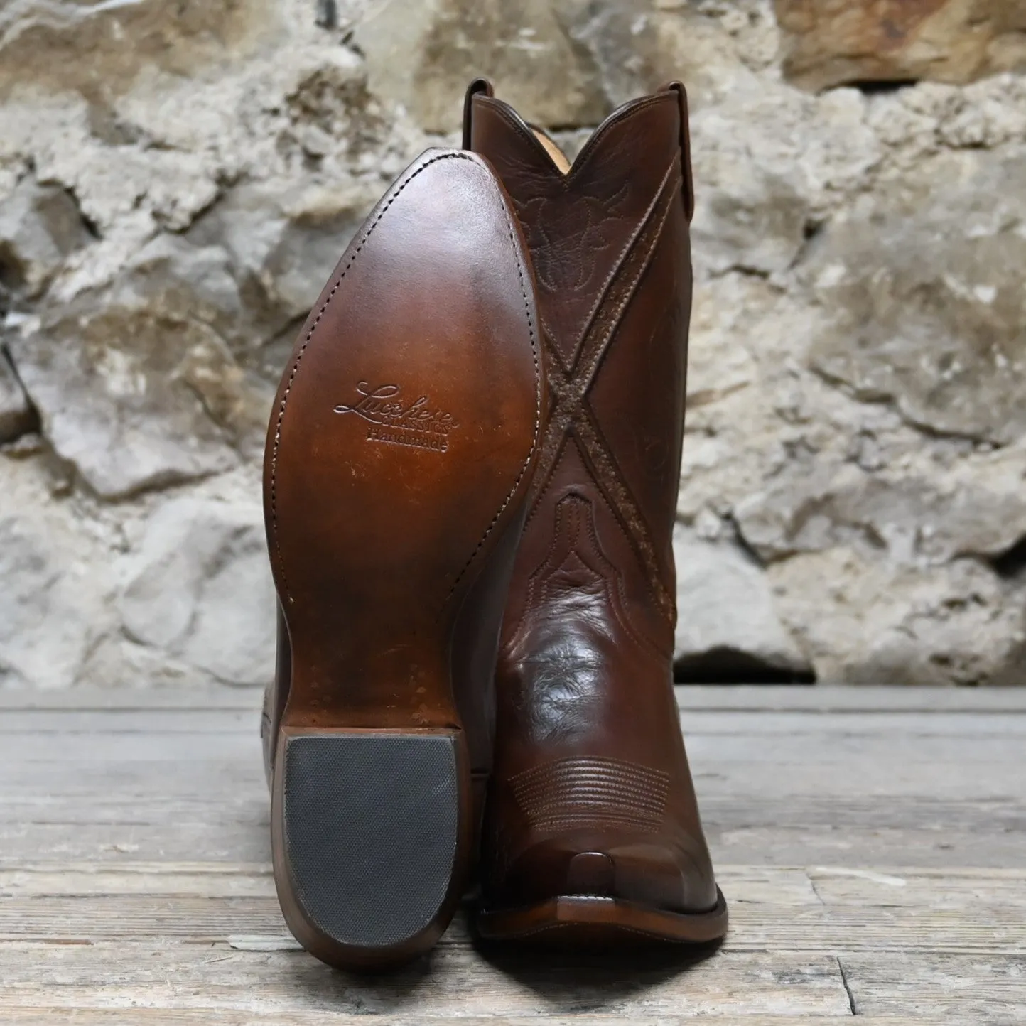 Lucchese Men's 12" Classic Leather Boot In Burnished Whiskey