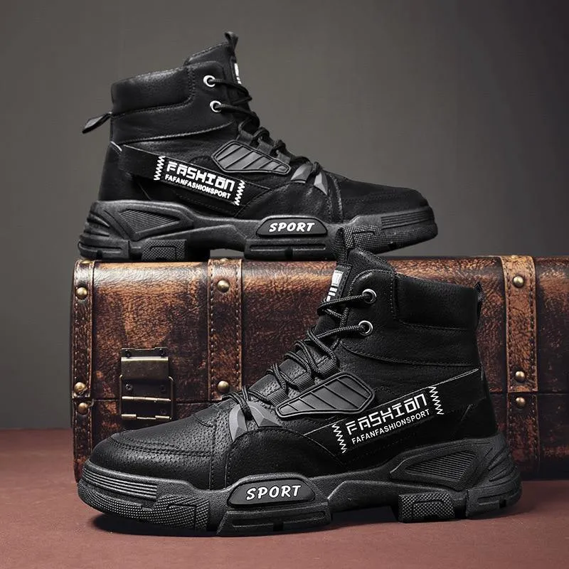 Men's Lace Up High Top Cool Outdoor Boots