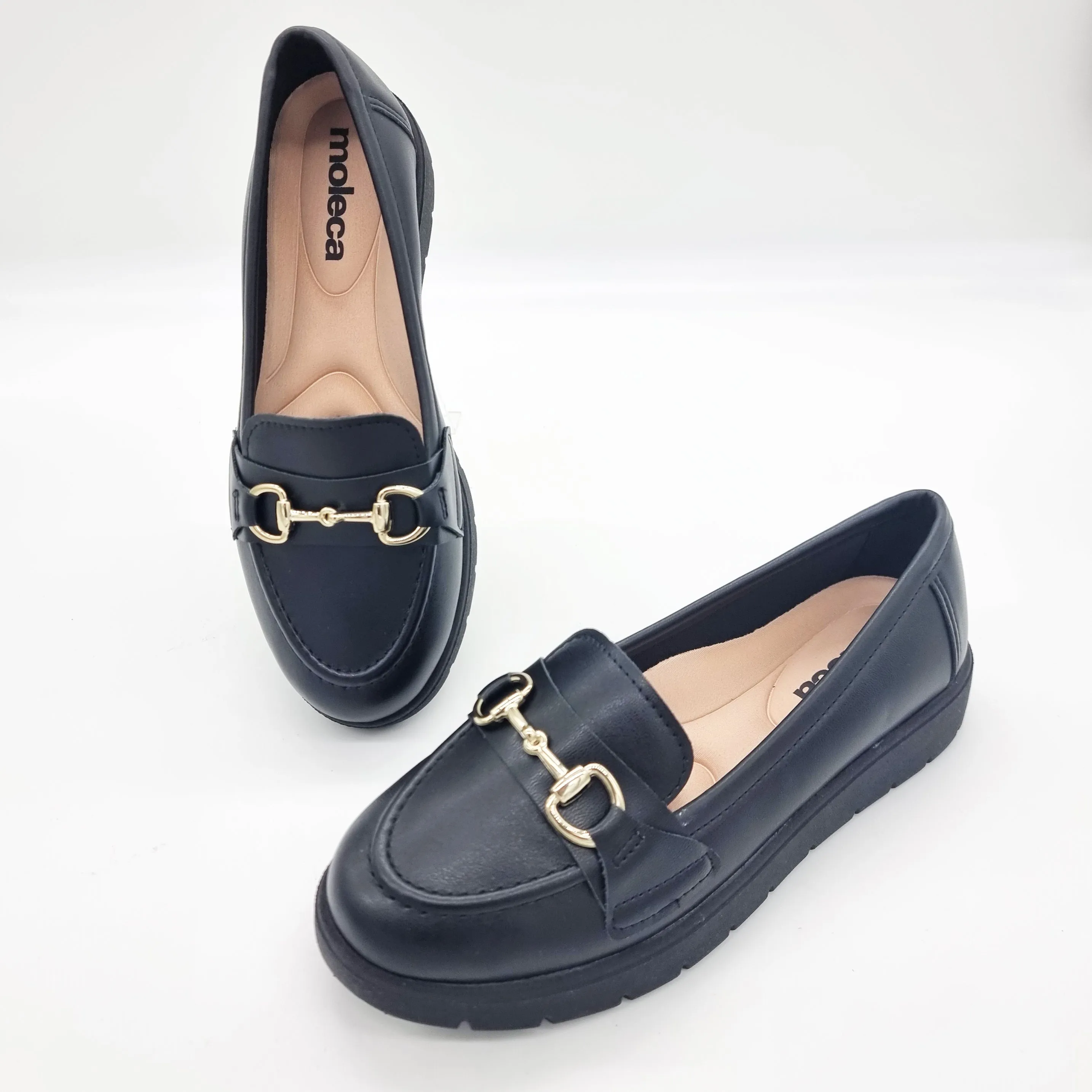 Moleca 5803-101 Round Toe Loafer Flat in Black