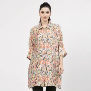 Multicolour Alphabet Print Long Shirt