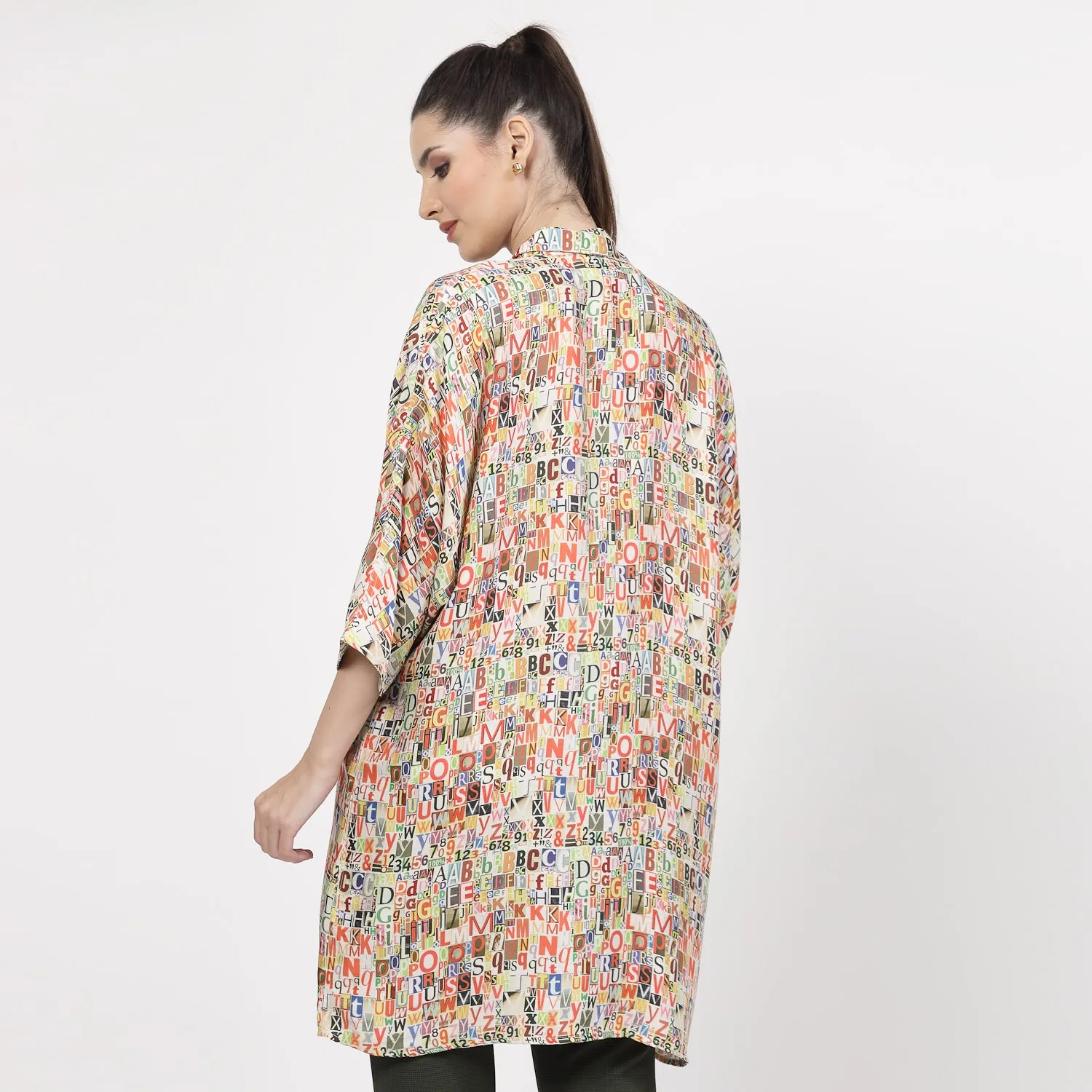 Multicolour Alphabet Print Long Shirt