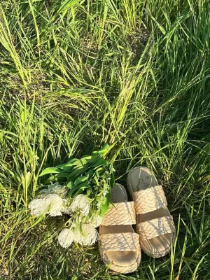 NAKED FEET - SANTORINI in RAFFIA Espadrille Sandals