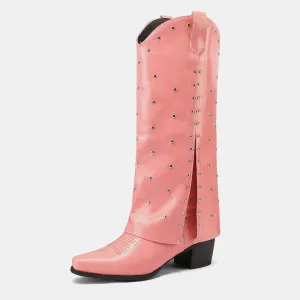 Nemesia Stylish Rivets Knee-high Boots