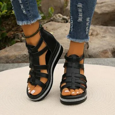 Noire Nomad | Starlit Cutout Wedge Sandals