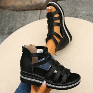 Noire Nomad | Starlit Cutout Wedge Sandals