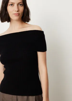 Off-Shoulder Rib Knit Top