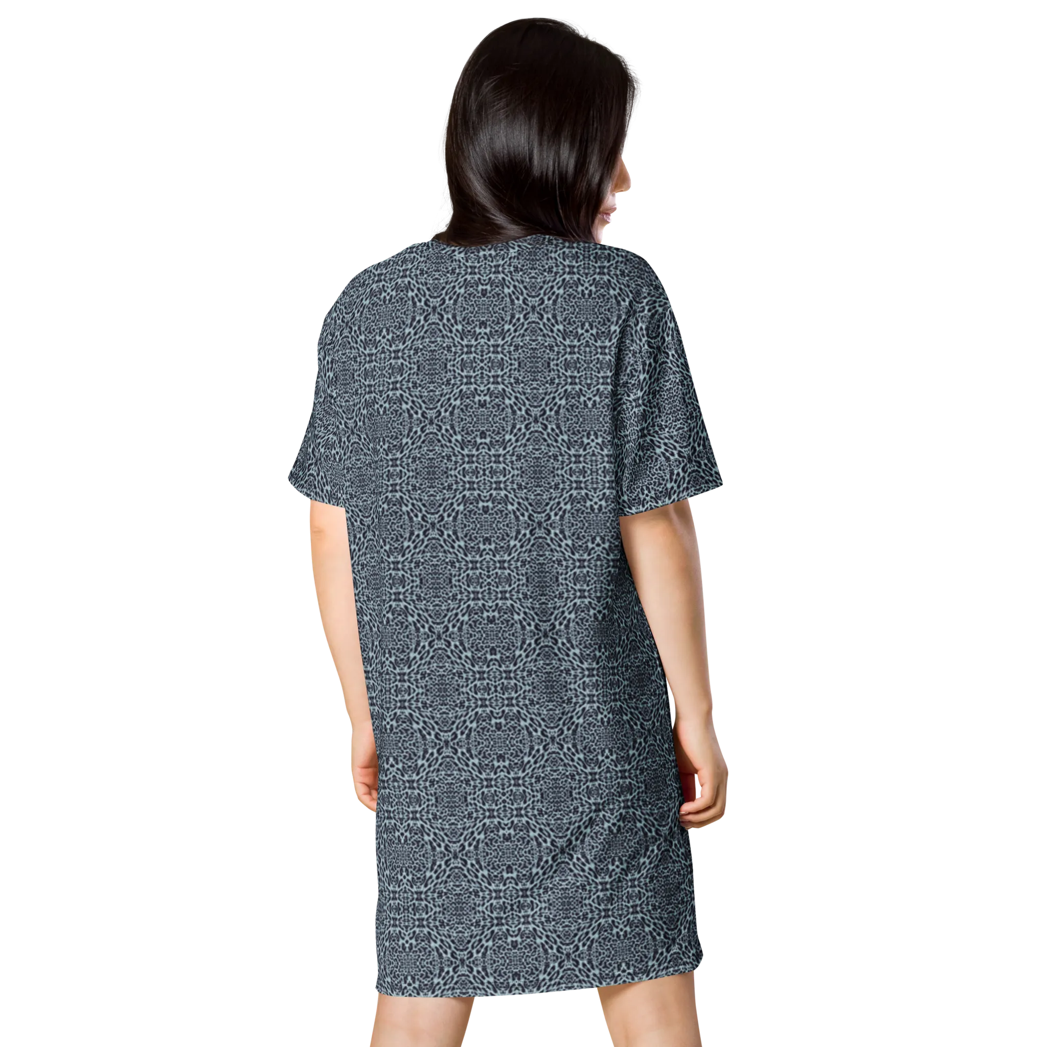Recursia Contemplative Jaguar T-Shirt Dress In Blue